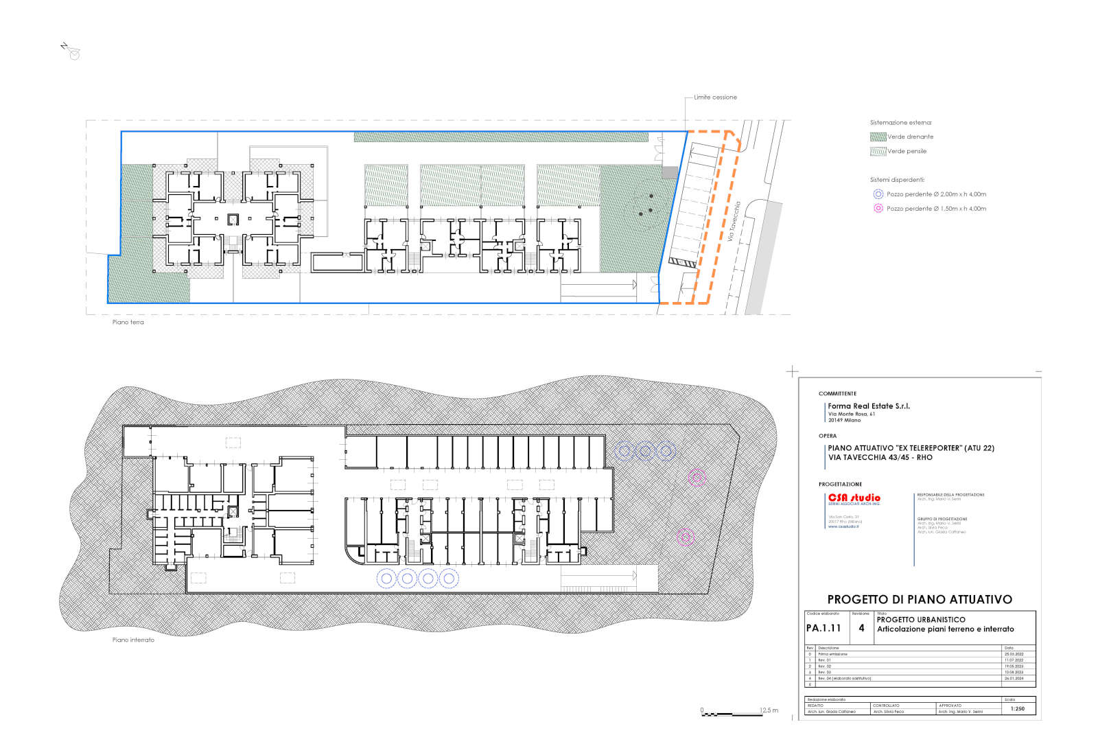 Urbanization works in Tavecchia street in Rho - Urbanization works design