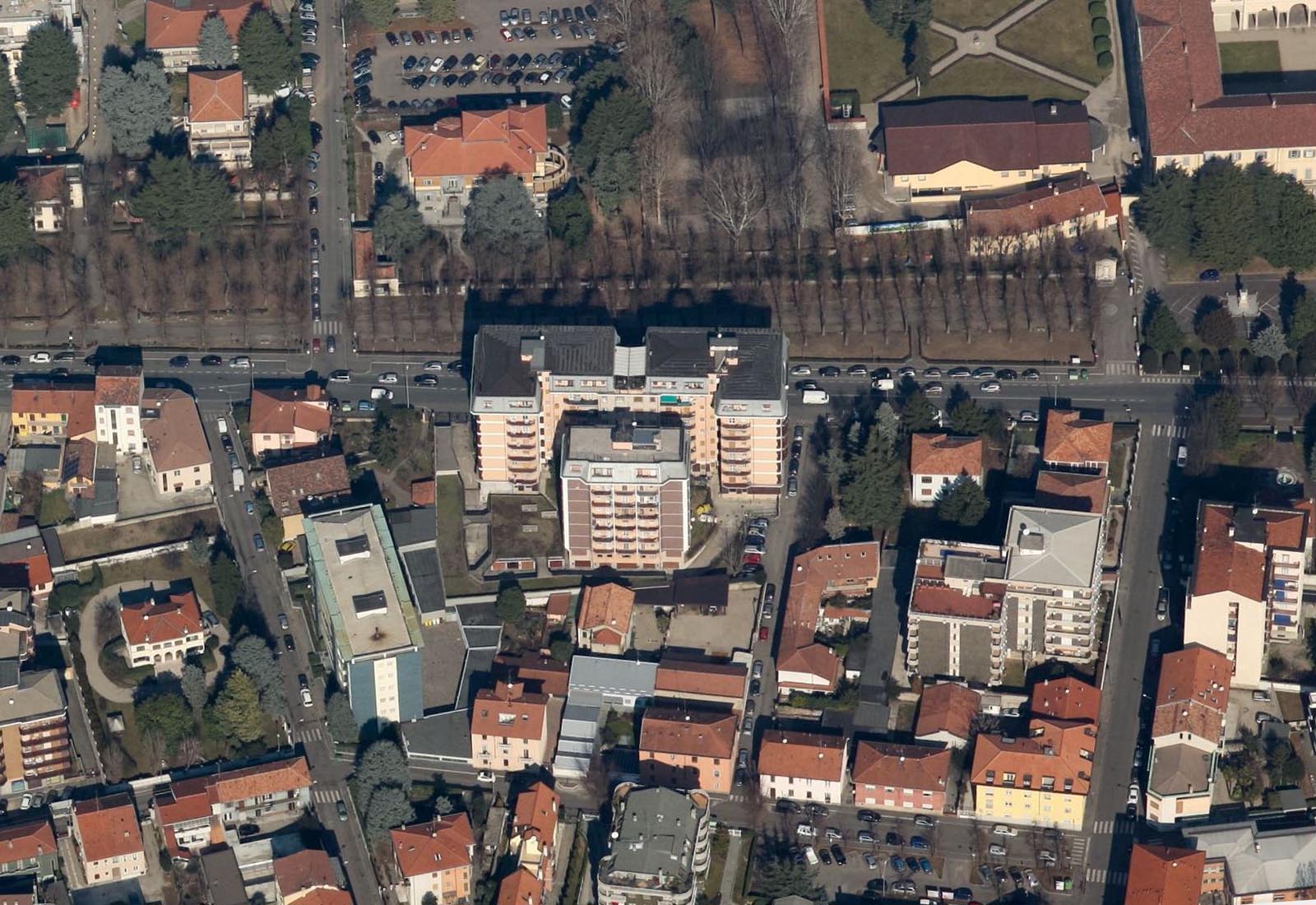 Residential ensemble in Europa street in Rho - Aerial view