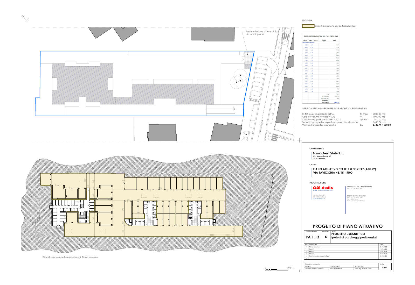 Residential buildings in Tavecchia street in Rho - Garage design