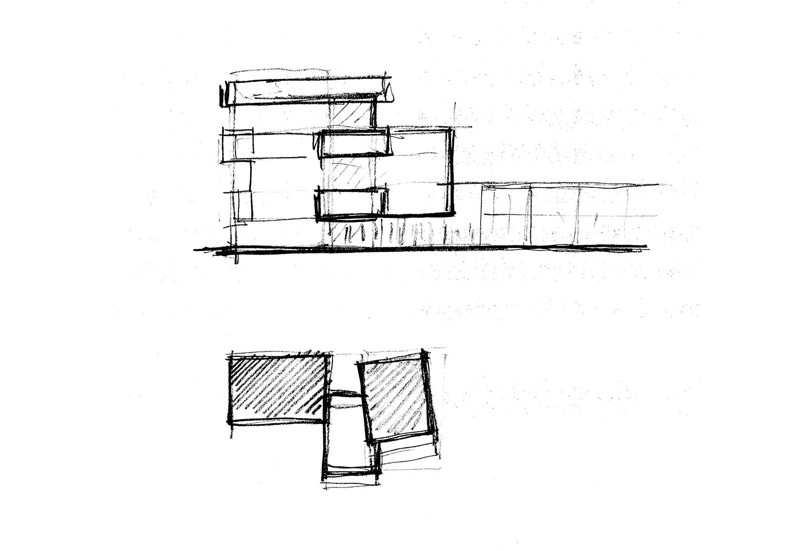 Residential buildings in Tavecchia street in Rho - First sketch