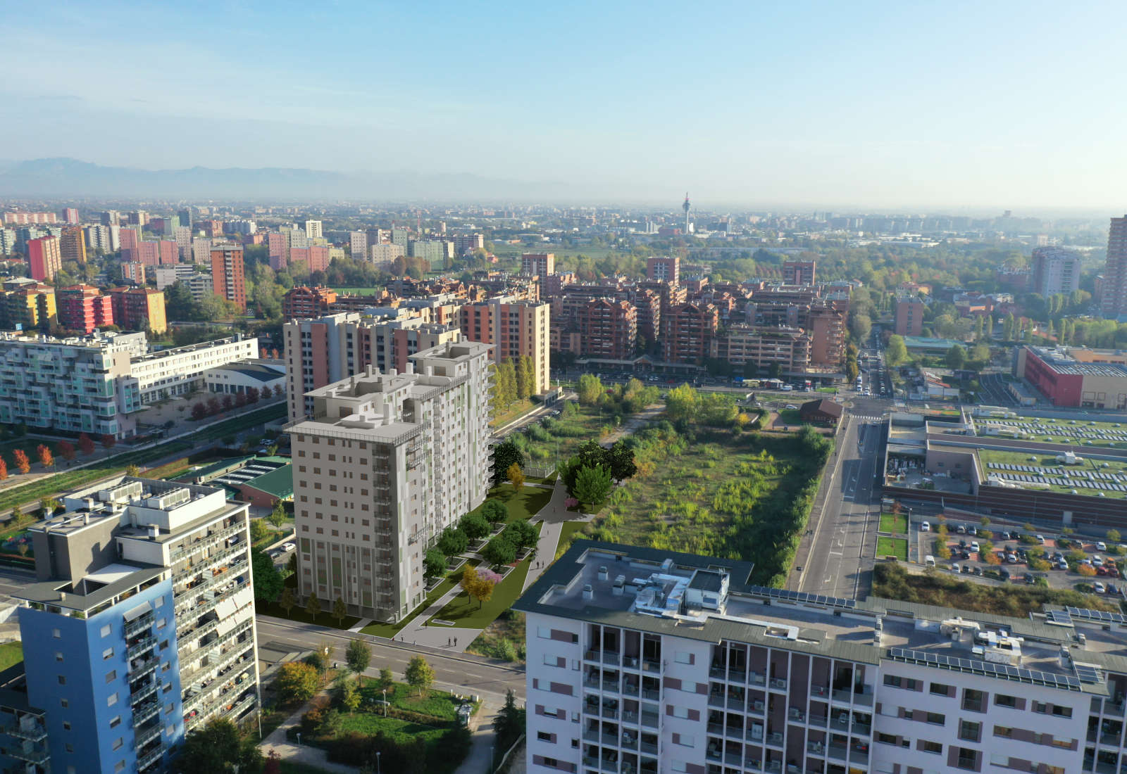 Residential building in De Curtis street in Milan - Photoinsertion