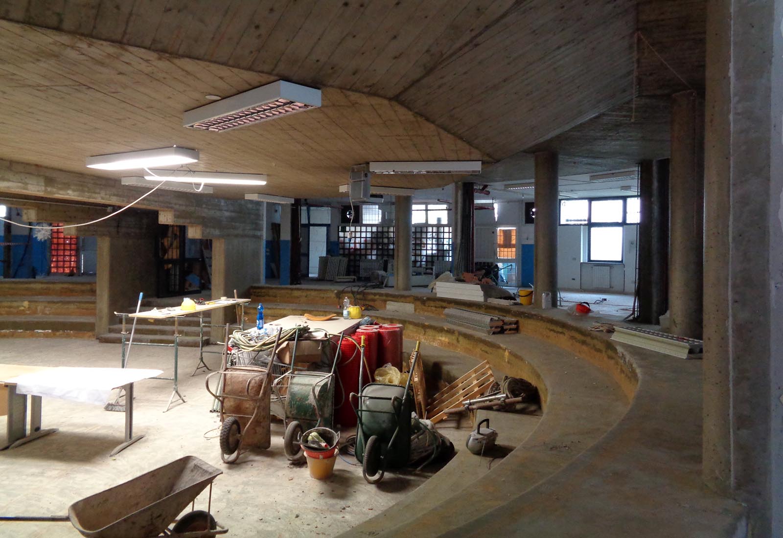 Centro civico di piazza Puccini a Pieve Emanuele - Vista del cantiere