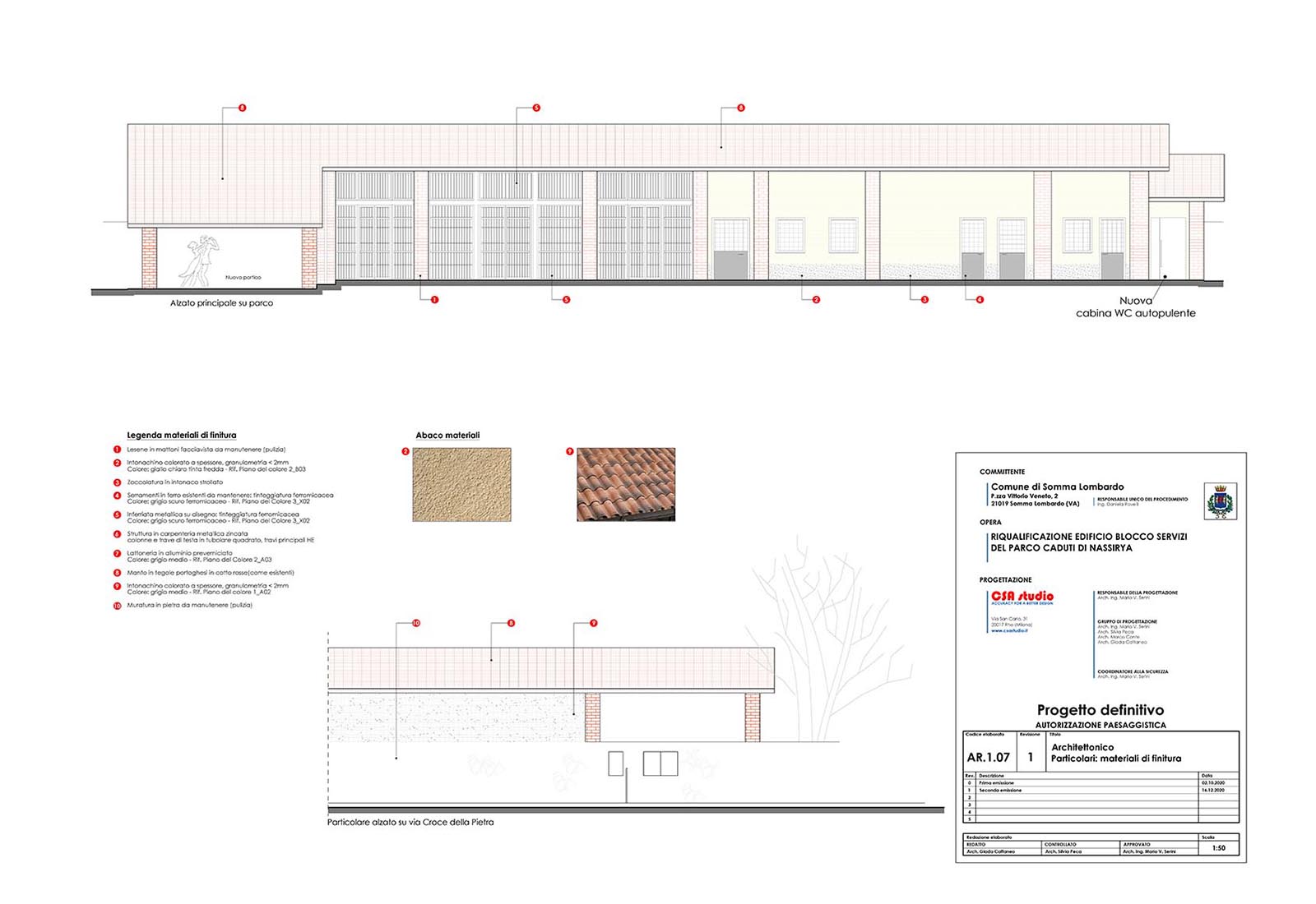 House in the CadutiNassirya park in Somma Lombardo - Finishing materials