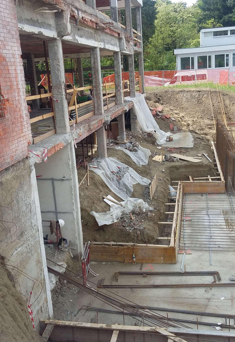 Center for Advanced Studies, building 46, at the JRC in Ispra - The construction site