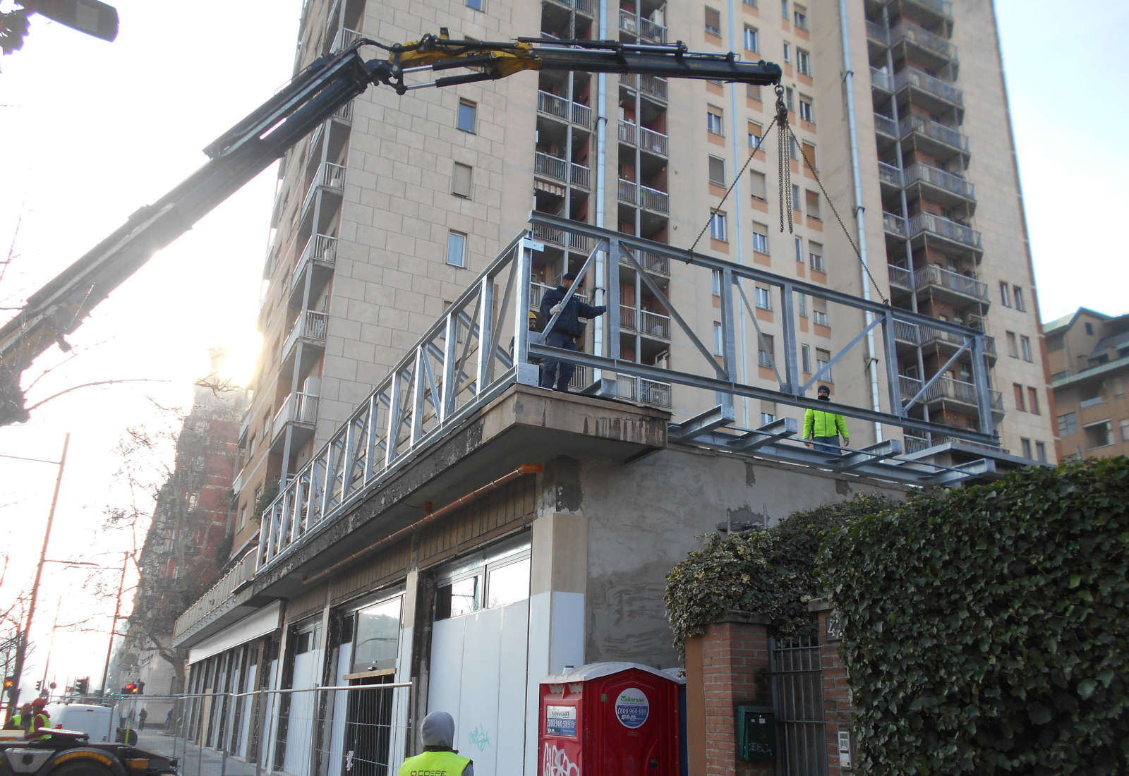 Esselunga shopping center in Monte Rosa street in Milan - The construction site