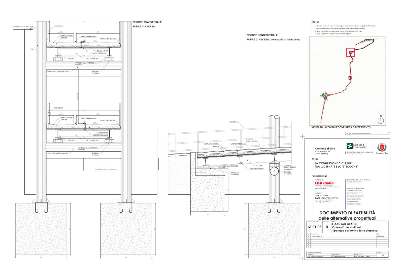 Railway overpass and Rho-Lucernate bicycle lane - Ascent tower