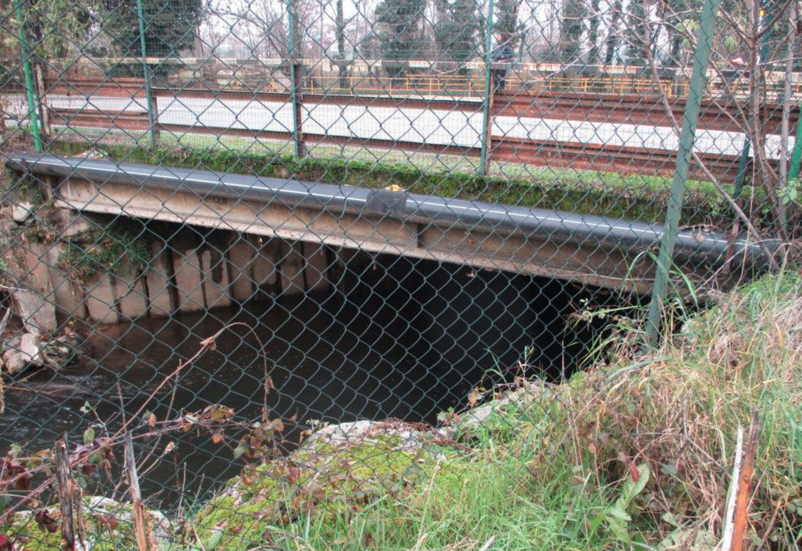 Ghisolfa street bridge over the Olona river in Rho - View