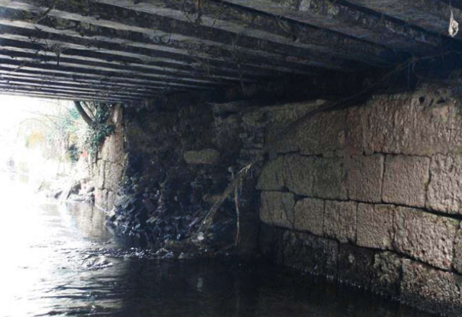 Ghisolfa street bridge over the Olona river in Rho - View