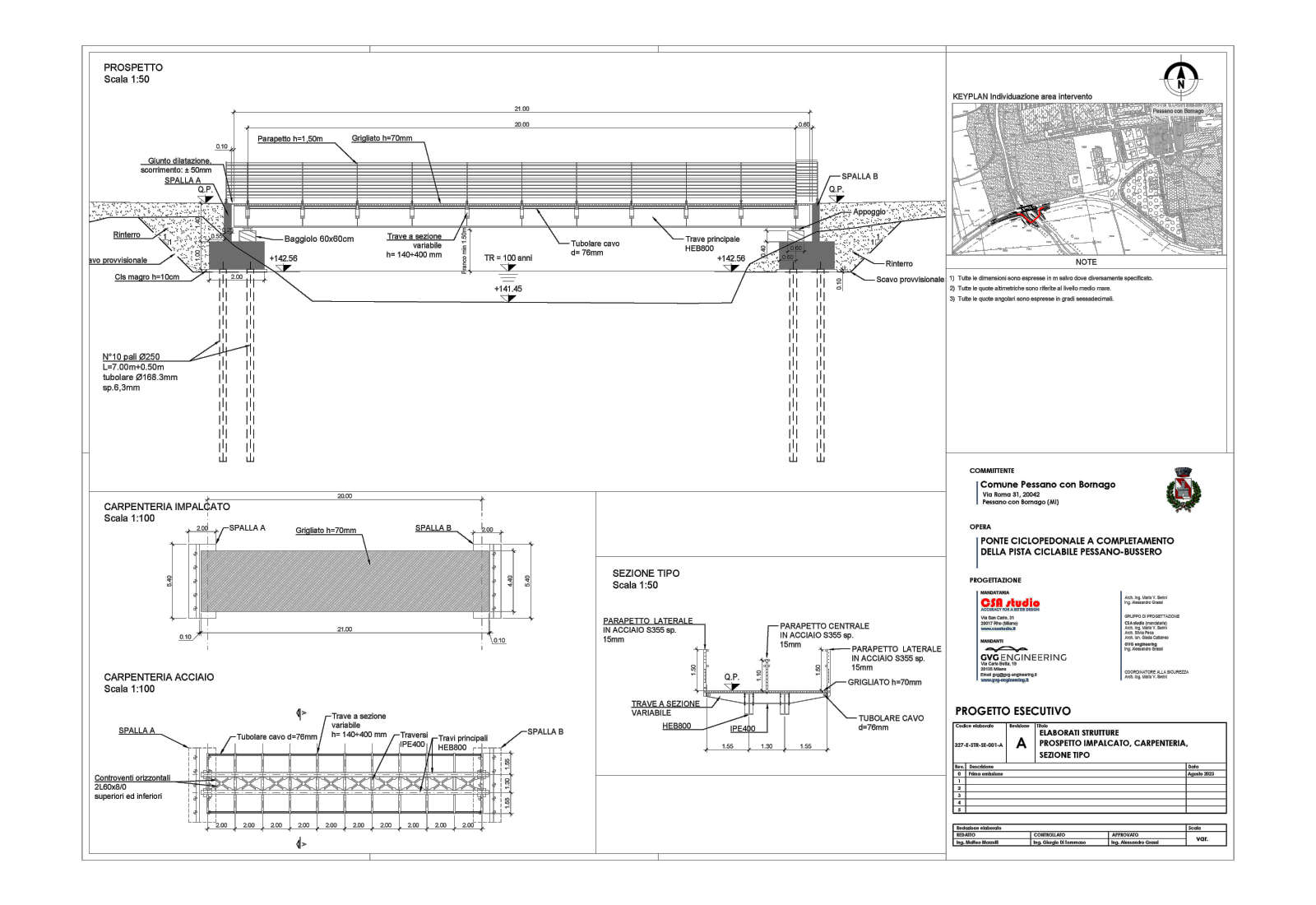 Cycle route bridge in Pessano con Bornago - Bridge project