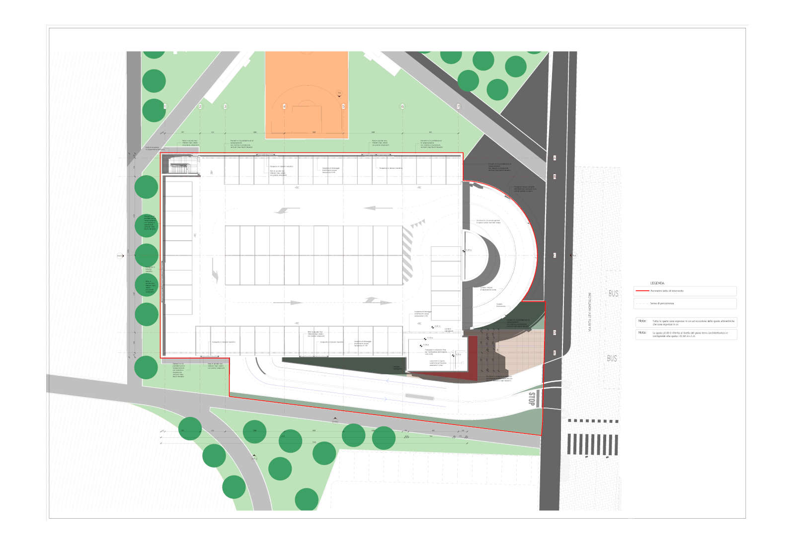 Public multi-storey car park in Modena- Planivolumetric