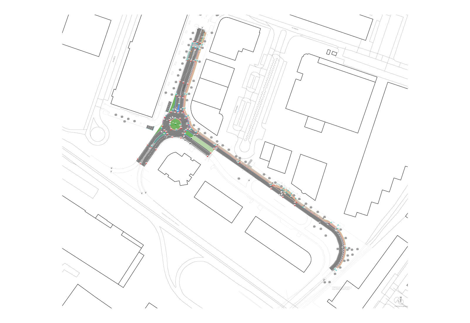 Rotatoria di via Romania a Modena - Planimetria di progetto